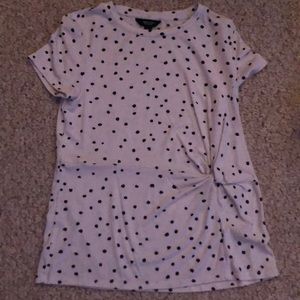 White and Black Poka dot t-shirt